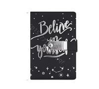 JTKSSCS Diary With Lock Leather Journal Notebook A5 With Combination Lock,Travel Writing Diary Personal Planner Agenda Notepad Gift For Girls Boy(Black)