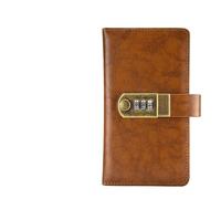 JTKSSCS Diary With Lock PU Leather Travel Notebook With Digits Password Lock A6 Agenda Diary Journal Notepad Business Stationery Black Red Brown Blue(Brown A6)
