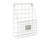 JTKSSCS File Organiser 1pc Mail Organizer Wire Basket Wall Mounted Magazine File Holder Hanging Document Foyer Storage Shelf(White)