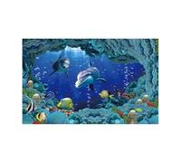 JTKSSCS Fish Tank Background Fish Tank Background Sticker Undersea Landscape Wallpaper Aquarium Backdrop Decorations PVC(BLUE5,54x122cm)