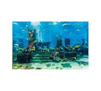 JTKSSCS Fish Tank Background Fish Tank Background Sticker Undersea Landscape Wallpaper Aquarium Backdrop Decorations PVC(BLUE1,30x61cm)