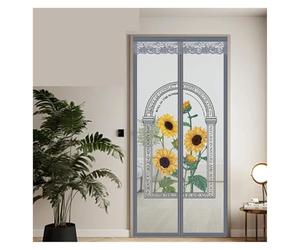 JTKSSCS Fly Screens For Doors Sunflower Door Curtain, Magnetic Screen Door, Summer Screen Window, Household Net, Partition(W80cm*H200cm)