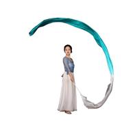 JTKSSCS Gymnastics Ribbon Dance Streamer Gymnastics Artistic Performance Talent Show Props Polyester Throw Streamers With Rod Stage Praise(White-Mint)