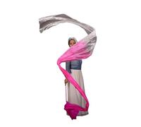 JTKSSCS Gymnastics Ribbon Dance Streamer Gymnastics Artistic Performance Talent Show Props Polyester Throw Streamers With Rod Stage Praise(Rose-White)