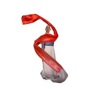 JTKSSCS Gymnastics Ribbon Dance Streamer Gymnastics Artistic Performance Talent Show Props Polyester Throw Streamers With Rod Stage Praise(White-Red)