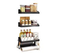 JTKSSCS Magnetic Shelf Magnetic Refrigerator Shelves 2 Layers Kitchen Wall Mounted Side Storage Rack Bag Seasoning Organizer(A 1-Tier White)
