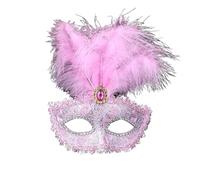 JTKSSCS Masquerade Masks Party Mask Woman Masquerade Peacock Feathers Half Face Cosplay Costume(Pink)