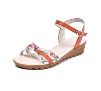 JTKSSCS Sandals For Women Open Toe Wedges Heel Sandals For Women Daily The Best Comfortable Woman Shoes(Orange,38)