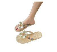 JTKSSCS Sandals For Women Outside Shoes For Women Flowers Sandals On Beach Flat Slippers Stylish Summer Slides(Green1,36-37)