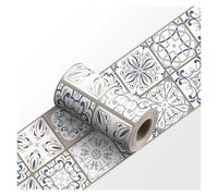 JTKSSCS Wallpaper Borders 1pcs Ceramic Wall Stickers Peel & Stick Kitchen Backsplash Decorative Waist Line Tile Strips for Bathroom Skirting(YX-157,15cmX240cmX1roll)