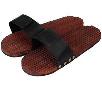 Jtku Handicraft01 Wooden chapal Acupressure Foot/Feet Massager Slippers Brown