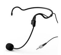 JTLAU Headset Microphone Cardioid Condenser Microphone, Double Earhook Headset Mic Compatible with Sennheiser Wireless Bodypack Transmitter, Flexible Gooseneck, 3.5mm Screw Lock Plug, Black