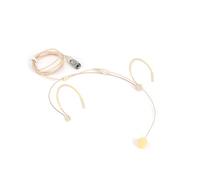 JTLAU Headworn/Headset Microphone Wired, Dual Over-Ear Headset Mic, Condenser Headset Mic Compatible with Audio Technica Microphone Wireless Systems, Ideal for Lectures, Actors, Theater - Beige