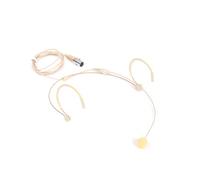 JTLAU Headworn/Headset Microphone Wired, Dual Over-Ear Headset Mic, Condenser Headset Mic Compatible with Shure Microphone Wireless Systems, Ideal for Lectures, Actors, Theater - Beige