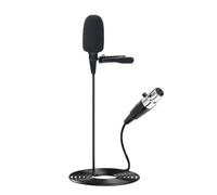 JTLAU Lavalier Microphone, Cardioid Condenser Clip On Microphone, Lapel Microphone Compatible with AKG/Samson Microphone Wireless System, Mini 3 Pin XLR Plug, Ideal for Lectures, Theatre, Actors