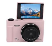 JTLB 75MP 5K Digital Camera with 18X Zoom Autofocus Camera, 2.8 Inch 180° Flip Screen for Travel (Pink)
