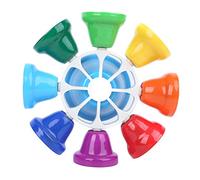 JTLB 8 Tone Rainbow Colored Hand Bells & Musical Tambourine Instruments Kit for Children - Perfect Educational Toy Accessories for Kids Music Learning