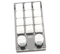 JTLB Macro Mechanical Keyboard with Adjustment Knob, 12 Key Programmable Keypad for Office Gaming Lab, Green Shaft, Acrylic, PCB, DC 5V / 1A, -10℃ - 50℃ (Black and White)