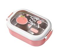 JTLB Portable Insulated Stainless Steel Thermal Lunch Containers Box for Students, with Superior Insulation to Keep Food Warm On the Go and At Work (Pink)