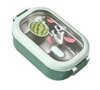 JTLB Portable Insulated Stainless Steel Thermal Lunch Containers Box for Students, with Superior Insulation to Keep Food Warm On the Go and At Work (Green)