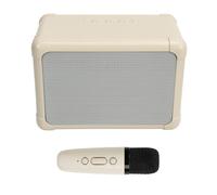JTLB Portable Wireless Microphone and Mini BT Speaker with LED Lights, 6 Sound Effects, Long-lasting Battery - Ultimate Karaoke Machine Player for Fun Gatherings (Beige)