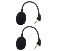 JTLB Replacement Microphone 2 Pieces Suitable for Gaming Microphone for Headphones 3.5 mm by Cloud Misella, Detachable Noise Cancelling with Sponge Cover in