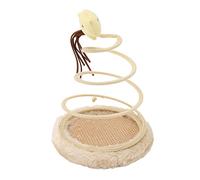 JTLB Spring Plate Cat Toy Foldable High Elasticity Stable Standing Interactive Cat Toy with Scratcher Base for Indoor (Fish)
