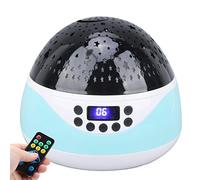 JTLB Star Moon Baby Night Light Projector with Remote Control and Timer, Music, 9 Colors, USB/Battery Powered for Kids (Blue)