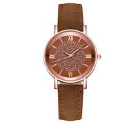 JTLB Women Fashion Watch Elegant Design Roman Scale Quartz Movement Wristwatch with Stylish Leather Strap for Business, Daily Use and (Brown)