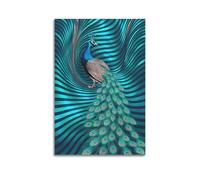 JTLFXY Animal Artwork Poster The Peacock Opens Its Tail Poster Decorative Painting Canvas Wall Posters And Art Picture Print Modern Family Bedroom Decor Posters 12x18inch(30x45cm)