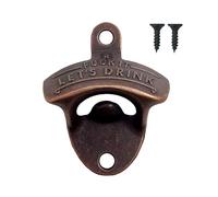 JTMKYO 1 Piece Wall-Mounted Bottle Opener, With 2 Piece Screws, Retro Metal Bottle Opening Tool, Creative Bottle Opener, Convenient Bottle Cap Opener.