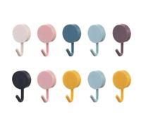 JTMKYO 10 Pieces Of Colored Plastic Hooks, Self-Adhesive Hooks, Creative Simple Hooks, Item Storage Tools, And Home Accessories.