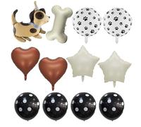 JTMKYO 12 Pieces Dog Themed Party Balloons, Cartoon Animal Balloons, Pet Inflatable Balloons, Love Birthday Balloons, Party Decorations.