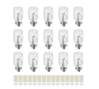 JTMKYO 15 Traceless Hooks, Equipped with 15 Replacement Adhesive Backings, Seamless Wall Hooks, Removable Hooks Without Damage, Practical for Hanging Bathroom Clothes and Towels