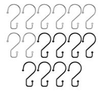 JTMKYO 16-Piece Shower Curtain Hook, S-Shaped Metal Hook, Storage Rack Hook, Multi-Function Hook, Suitable For Kitchen Utensils And Towels.