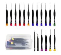 JTMKYO 18 Pcs Mini Screwdriver Set with 1 Transparent Storage Box, Multifunctional Magnetic Screwdriver Set, Various Small Screwdriver Set, Suitable for Watches, Mobile Phones and Laptops