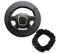 JTMKYO 2 Pcs Universal Car Steering Wheel Covers, Oxford Fabric Steering Wheel, Steering Wheel Protector, Dust Protector, Fits Most Sizes, Provides Protection And Comfort (Black)