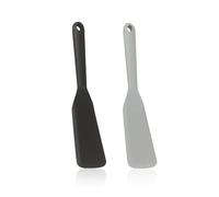 JTMKYO 2-Piece Silicone Spatula, Heat-Resistant, Non-Stick, Black & Gray, 25.5*5cm