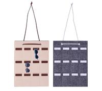 JTMKYO 2-Piece Wall-Mounted Glasses Bag, Felt Storage Bag, Hanging Storage Bag, Household Storage Tool, Glasses Organizer.