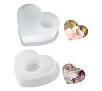 JTMKYO 2 Pieces Candlestick Mold, Silicone Love Mold, Small Cake Mold, Suitable For Diy Gypsum, Aromatherapy, And Soap.