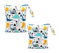 JTMKYO 2 Pieces Diaper Storage Bag, Dinosaur Printed Diaper Bag, Waterproof Storage Bag, On-The-Go Eco Bag, Single Zipper Diaper Bag, Washable Storage Bag
