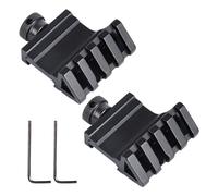 JTMKYO 2 Pieces of 45-Degree Rail Mounting, Single-Sided Rail, Aluminum Sight, Metal Sight Bracket, Anti-Shock Recoil Rail, Suitable for Flashlights, Air Guns, Scopes (Black)