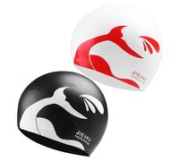 JTMKYO 2 Pieces Of Fishtail Printed Swimming Cap, Ear Protection And Waterproof Design, Comfortable And Elastic Shower Cap, Swimming Equipment.