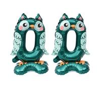 JTMKYO 2 Pieces Of Number 0 Balloons, Owl Balloons, Creative Cartoon Balloons, Cute Balloons, Party Decorations.