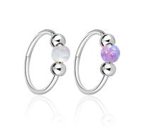 JTMKYO 2 Pieces Round Hole Nostrils, Creative and Personalized Nose Nails, Face Decorations, Suitable for Parties, Festival Celebrations (White, Purple).