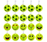 JTMKYO 20 Pieces Backpack Pendants, Night Reflective Keychain Pendants, Reflective Football Pendants, Reflective Smiley Face Pendants, School Bag Pendants, Suitable for Children