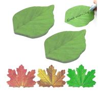 JTMKYO 250 PCS Leaf Sticky Notes, Message Stickers, Small Sticky Notes, Beautiful Green Leaf-Shaped Self-Adhesive Sticky Notes, Suitable for Office, School and Home Sticky Notes (Red, Green, Yellow)