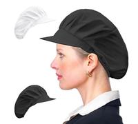 JTMKYO 2PCS Chef Hats, White Hat for Chef Work, Hair Net for Catering, Kitchen Hat, Chef Hat for Men, Chef Hat for Women