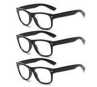 JTMKYO 3 Pieces of Black Glasses, Children's Glasses, Nerd Glasses, Classic and Durable, Retro Nostalgic Style Glasses,Suitable for School and Daily Wear