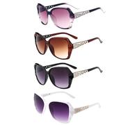 JTMKYO 4 Pieces Of Diamond-Enclosed Sunglasses, Fashionable And Trendy Sunglasses, Uv-Proof Sunglasses, Outdoor Wear Accessories.